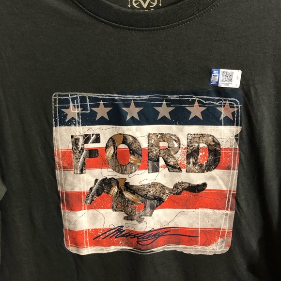RealTree Ford Mustang flag camo green t shirt Xl - Picture 6 of 8